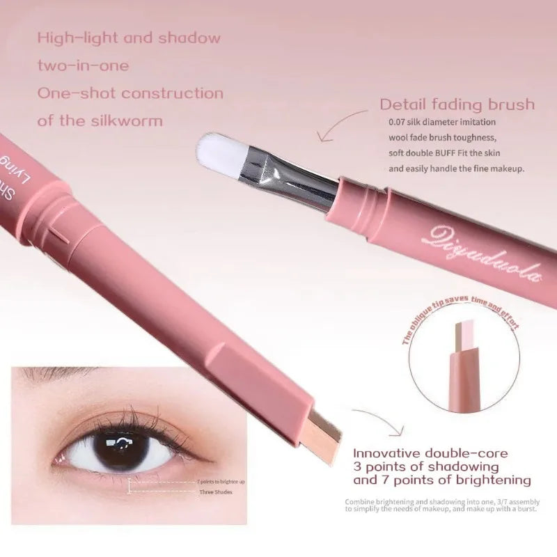 Brightening Aegyo Sal Pencil Waterproof Natural Dual-Color Lying Silkworm Under-Eye Highlighter Shadow Pen Contour Eye Makeup
