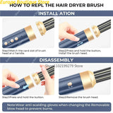 7 In 1 Hair Dryer Brush Brushless High Speed Hair Dryer with Diffuser Ionic Blow Dryer Hot Air Styling Comb Auto Hair Curler