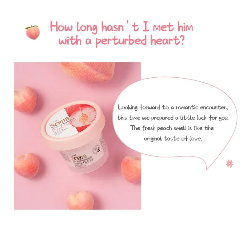 Fenyi Honey Peach Body Scrub Exfoliating Deep Clean Moisturizing Smooth Skin Remove Dead Skin Gentle Care for Face & Body