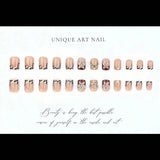 24Pcs 3D Embossed Carved Press‑on Nails European French Leopard Print Y2K Fake Nails Cool Girl Artificial Nail Tips for Party Wear