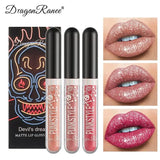 Halloween Lip Gloss Set Sparkling Purple Black Non Stick Lipstick Trio For Party Makeup Beauty Gift