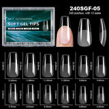 Luxury False Nail Tips Soft Gel Fingertip Semi-matte Capsules Almond French Coffin Full Cover Artificial Fake Nails Extension