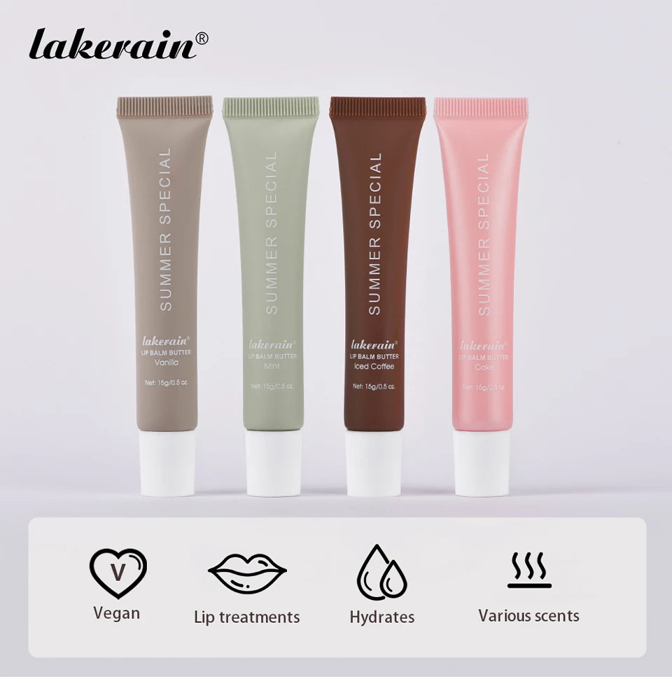 Moisturizing Lip Butter Balm 4 Counts/set Hydrating Lip Balm Plumping Lip Oil Lip Stick Glossy Lip Glaze Stick Plumping Lip Cosm