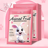 8pcs SADOER  Kawaii Fruits Face Mask Moisturizing Firming Hydrating Coconut Aloe Vitamin C Facial Masks for Face Skin Care