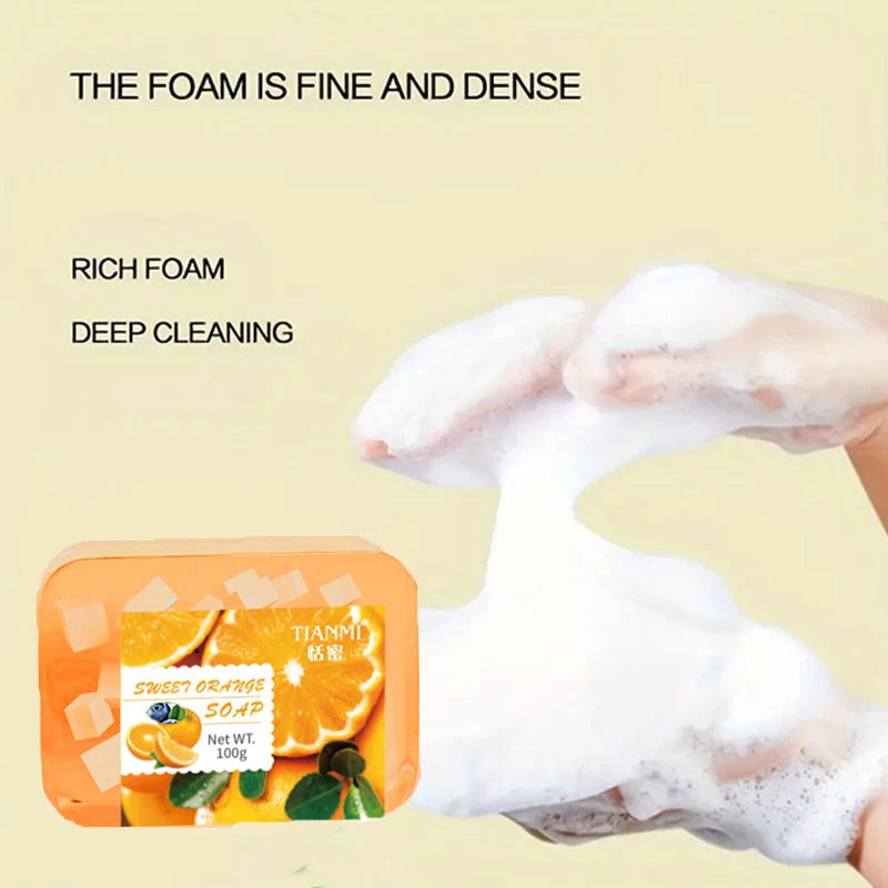 4PCS Fruit Jelly Soap, Deeply Cleanses and Removes Makeup, Bathes the Whole Body, Moisturizes and Nourishes