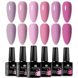 6pc Nail Gel Polish Set All-Season Ultra Pigmented Semi Permanent UV Painting Gel For Nails Salon DIY Manicure Varnish Design