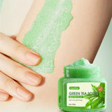 350g Sadoer Green Tea Body Scrub, Cleanses the Skin, Deeply Exfoliates, Makes the Skin Soft, Smooth, and Elastic, Bath Products