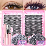 DIY Lash Extension Kit Clusters Individual Eyelashes Kit 9-16mm with Bond and Seal Wispy Natural Mange Lashes