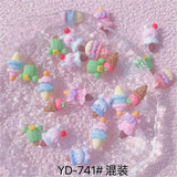 50pcs Vampire Nails Accessories Mixed Resin Ribbon Bow Camellia Tulip Heart Nail Art Charms Decorations Supplies Parts DIY Jewel