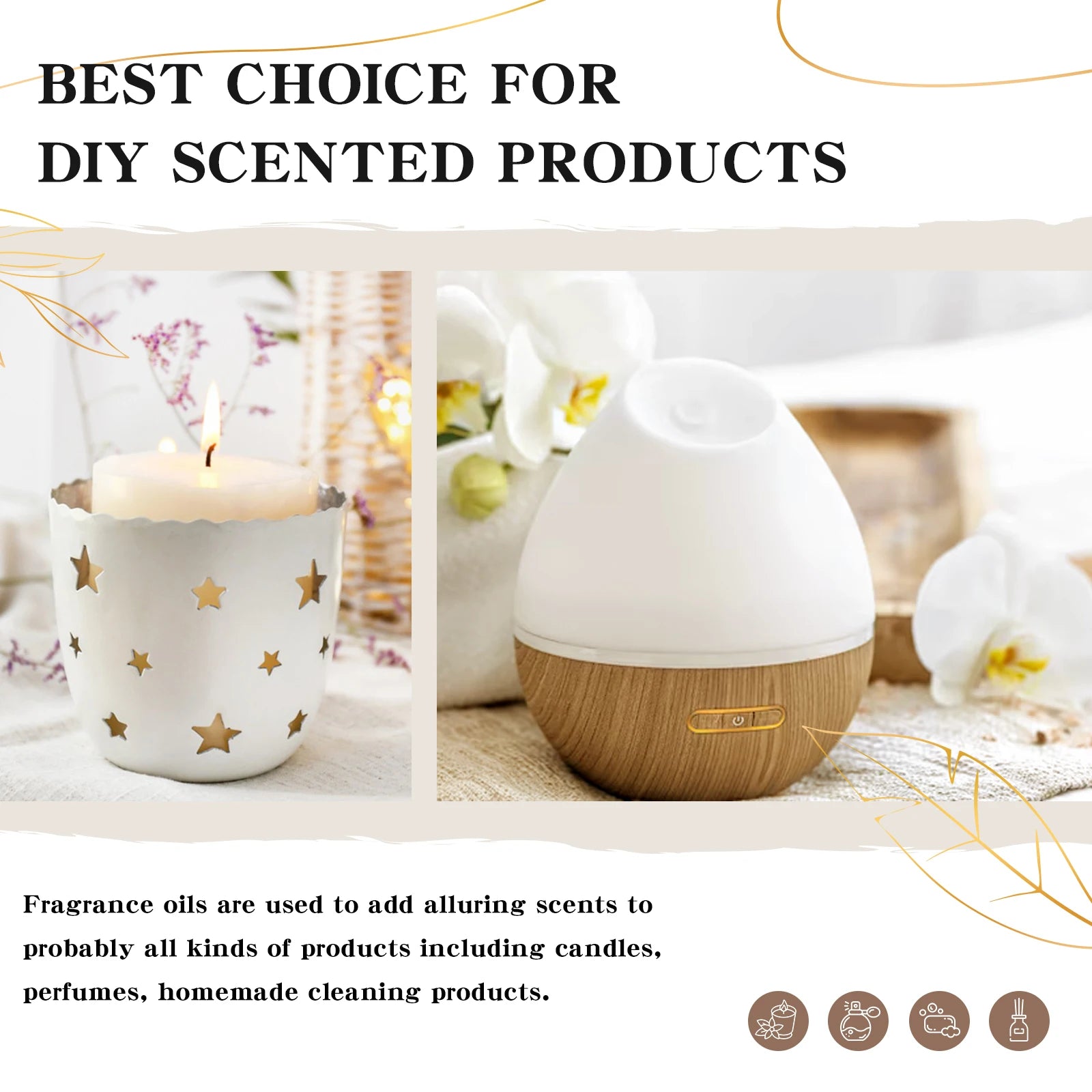 EUQEE 10ML Coconut & Vanilla Bubble Gum Fragrance Oil Coffee Pumpkin Pie Cedarwood Premium Aroma Oils For Making Candle,DIY Soap
