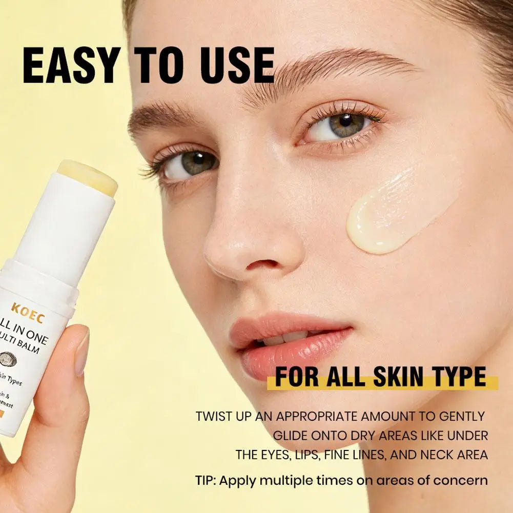 KOEC PDRN Pink Collagen Volume Multi Balm Stick, Anti‑Aging Moisturizing Serum Stick for Fine Lines, Dull Skin Brightening