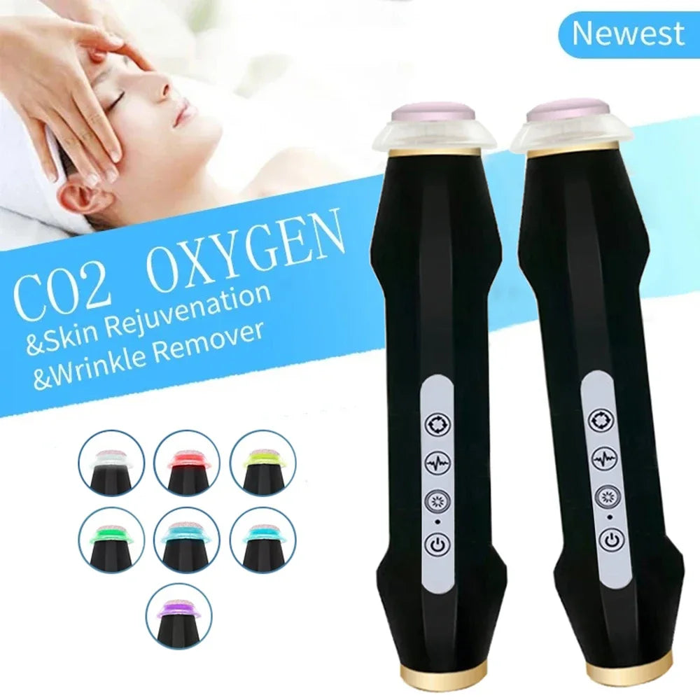 2025 New Design - Portable CO2 Oxygen Bubble Pen Rechargeable Exfoliate Device Handheld Facial Clean Machine SPA Beauty Capsules