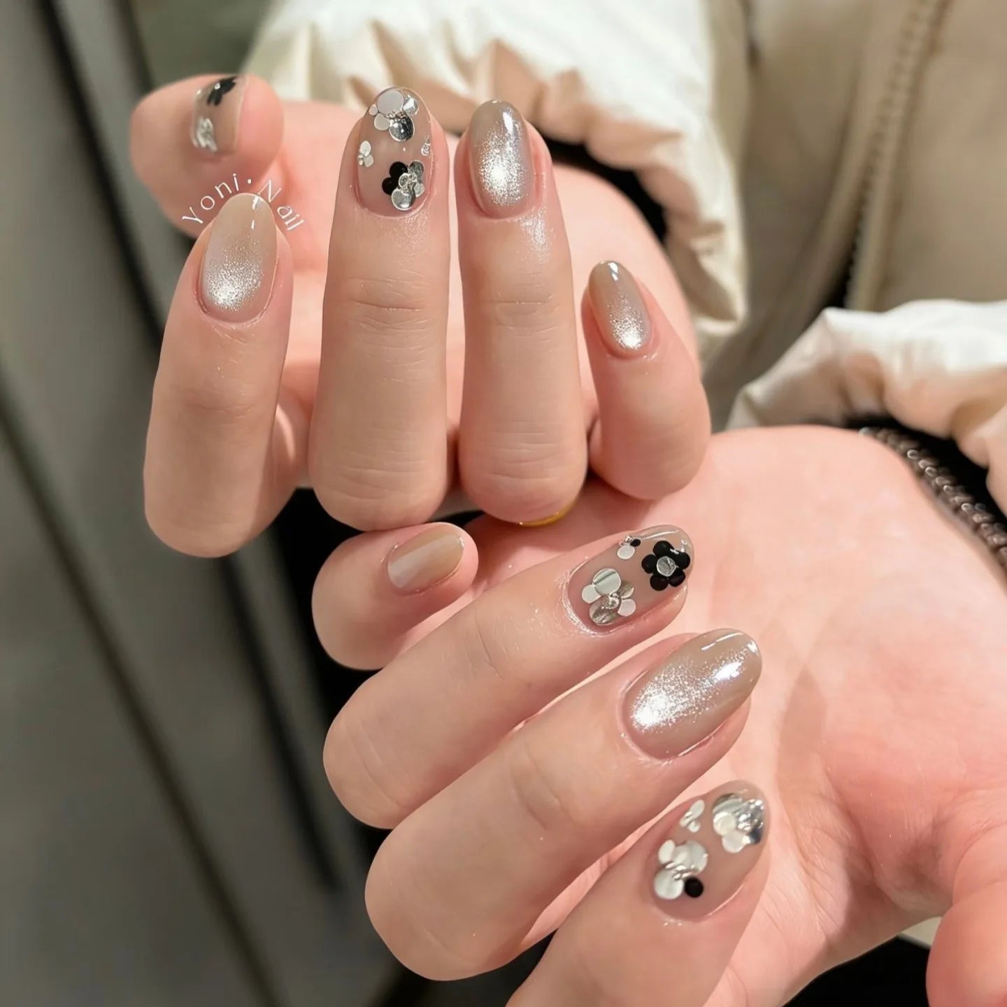 3D Spliced Flower Polka Dot Nail Art Sequins 12 Grids Retro 1-3mm Round Nail Glitter Sparkling Flakes Nail Charms Manicure Decro