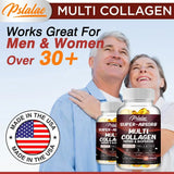 Multi Collagen Capsules - Collagen Skin Whitening & Anti-Aging - Vitamin C, Hyaluronic Acid, Gluten Free Supplement