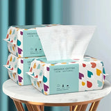 Soft Thick Disposable Cotton Facial Tissues – Dry Cleansing Wipes for Makeup Removing & Skin Care