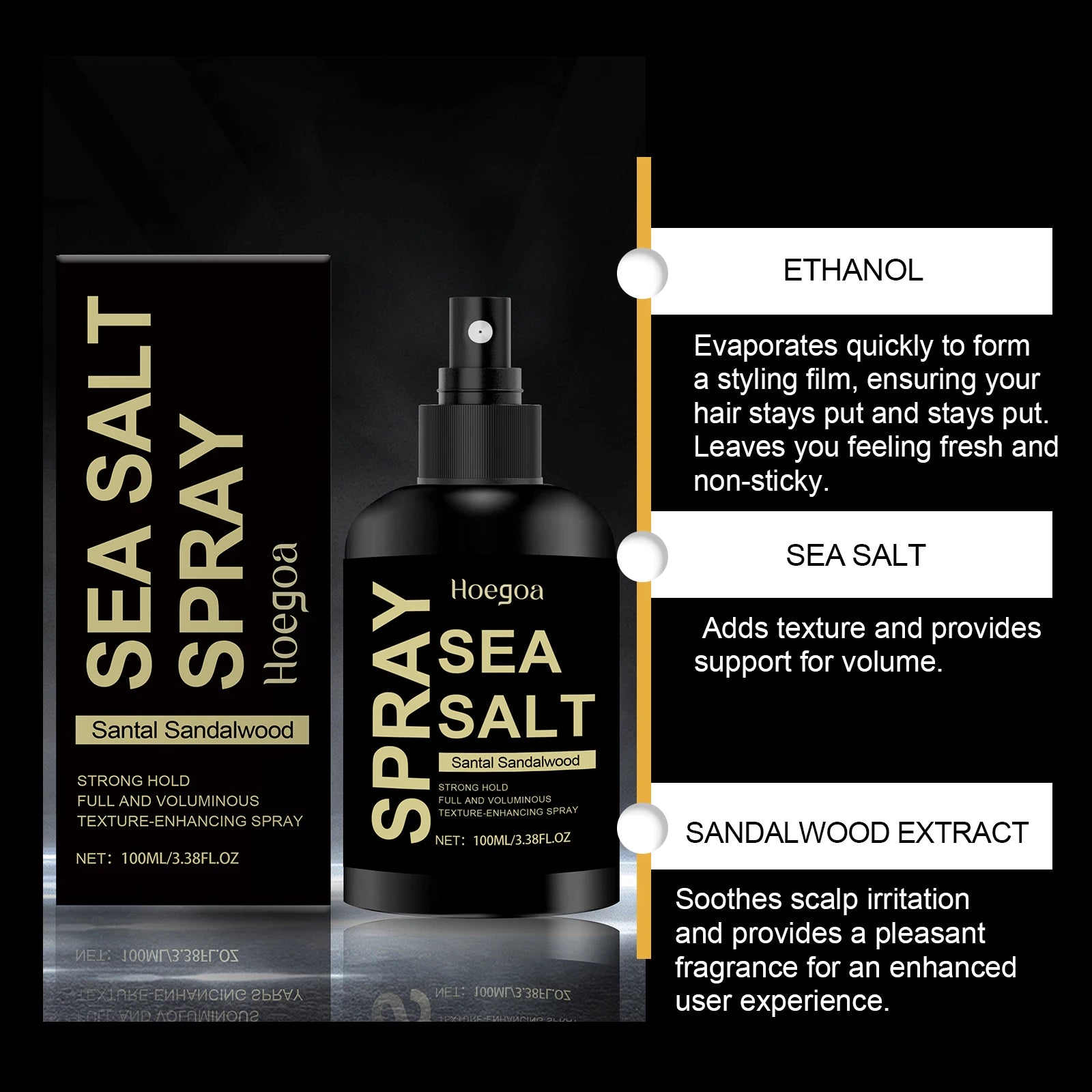 Lasting Sea Salt Styling Spray For Volume Texture Thickness Light Hold Texturizing Thickenin Hairdress Salon Holding Spray