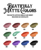 4pcs Matte Lipstick Set Waterproof Sexy Green Purple Black Lip Gloss Shiny Lip Tint Halloween Lip Makeup Tool Korean Cosmetics