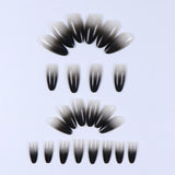 24PCS Almond Press on Nails Medium Fake Nails with Pink Bow Designs Glue on Nails Glossy Acrylic False Nails As Women Girls Fift