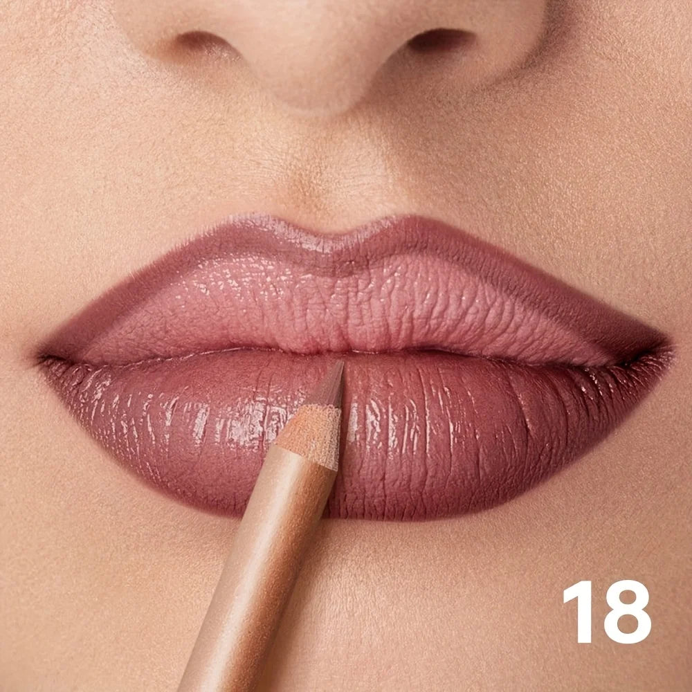 Matte Lip Liner Pencil Nude, Long-Lasting Waterproof, Smudge-Proof, Precise Outline, Smooth Creamy Formula