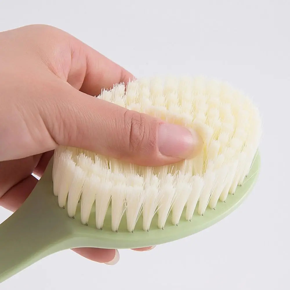 2-in-1 Double-sided Long Handle Shower Brush Exfoliating Soft Bristle Shower Tools Body Clean Shower Brush Gentle Cleaning Tools