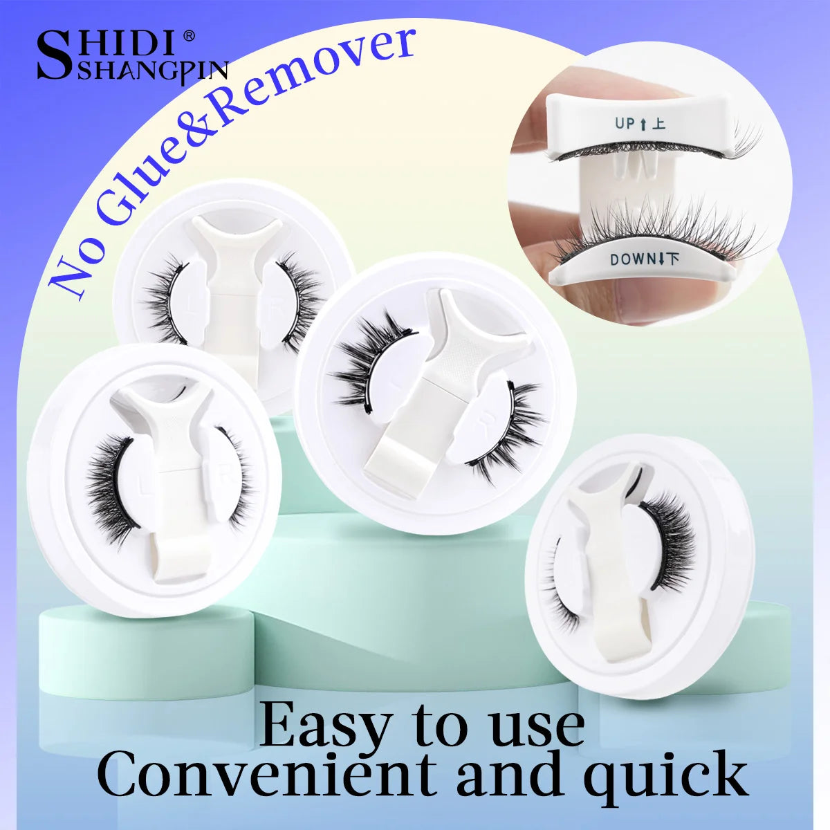 1/2 Pair Reusable Magnetic Eyelashes Tweezers Set Faux Mink Lashes Handmade 3D Natural False Eyelashes and Magnetic Tweezers Set
