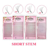 ABONNIE Premade Volume Fans Short Stem 3d/4d/5d/6d Russian  Eyelash Extension Mink Eyelash Extension All Size Lashes Tray
