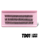 GROINNEYA Lash Clusters Kit Spikes Lash Individuals Eyelash Clusters D-Curly Lash Clusters Kit with Bond and Seal Makeup