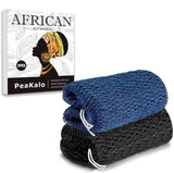 PeaKalo Authentic African Net Sponge-2Pcs Exfoliating Bath Shower Loofah Sponge, Gentle Back Scrubber for All Skin Types,Durable