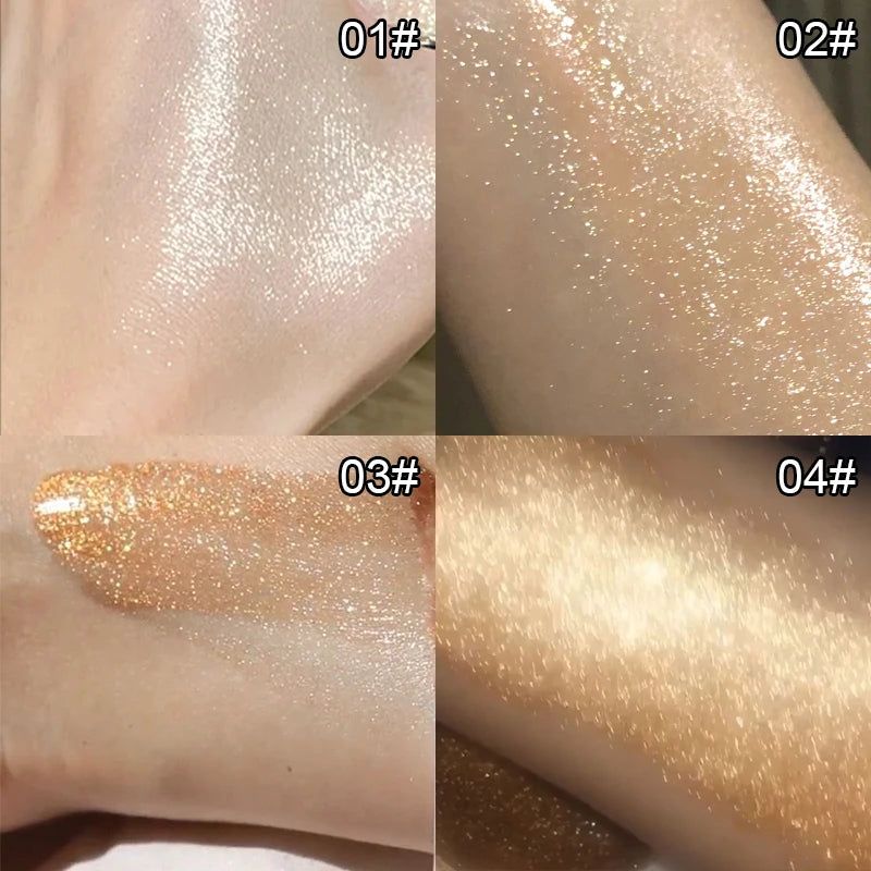 Body Highlighter Spray–Quick-Dry Non-Sticky Shimmer Mist, Fine Glitter for Hair & Skin,Water-Resistant Long-Lasting Summer Glow