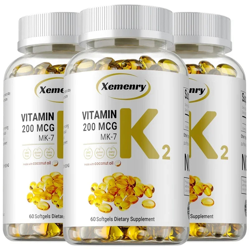 Vitamin K2 MK-7 Supplement - Supports Bone Density, Teeth, Skin, Heart Health and Immunity
