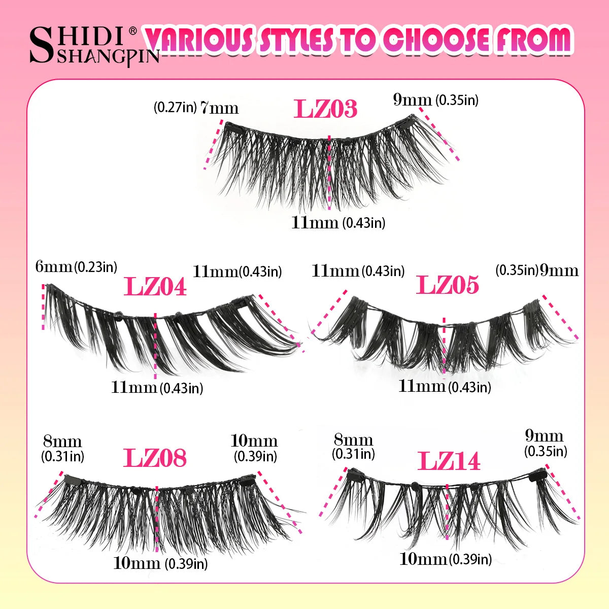 2 Pairs Magnetic Eyelash Natural Look Fluffy False Eyelashes Reusable Magnetic Eyelash Set with Applicator No Glue Need Makeup