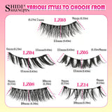 2 Pairs Magnetic Eyelash Natural Look Fluffy False Eyelashes Reusable Magnetic Eyelash Set with Applicator No Glue Need Makeup