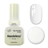 Hassleless Pudding Milky White Gel Nail Polish, Pure Color UV Gel Polish, For Professionals Starter Nail Art DIY 15ml