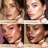 LongLasting Waterproof Face Highlighter Powder Instant Silky Skin Glow Baked Shimmer Illuminator Makeup Contouring Glitter