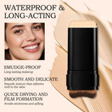Dual-Head Foundation Stick | Built-in Brush, One-Step Application & Touch-Up, Lightweight & Long-Lasting, No Cakey
