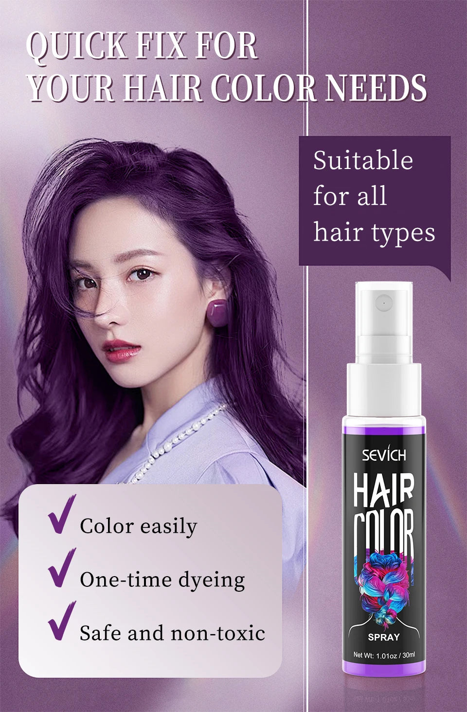 Temporary Hair Color Spray One-Time Hair Dyeing Instant Hair Salon Multi Color Hair Dye Makeup Chalk Washable DIY Party Styling