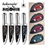 Gothic Bloody Lip Stain Matte Dark Red Green Halloween Lip Glaze Tint Knife Shaped Bottle Vampire Lipstick Makeup Waterproof