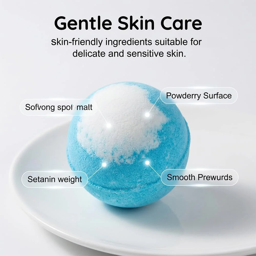 Bath Bombs Gift Set, Ocean Toy Bath Salt Ball Sleeve Box Bath Bombs, Bath Bombs with Surprise Inside, Bubble Bath 60g*12