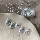 Square silver glitter nail accessories boxed, simple and sparkling, light luxury style , nail decorations
