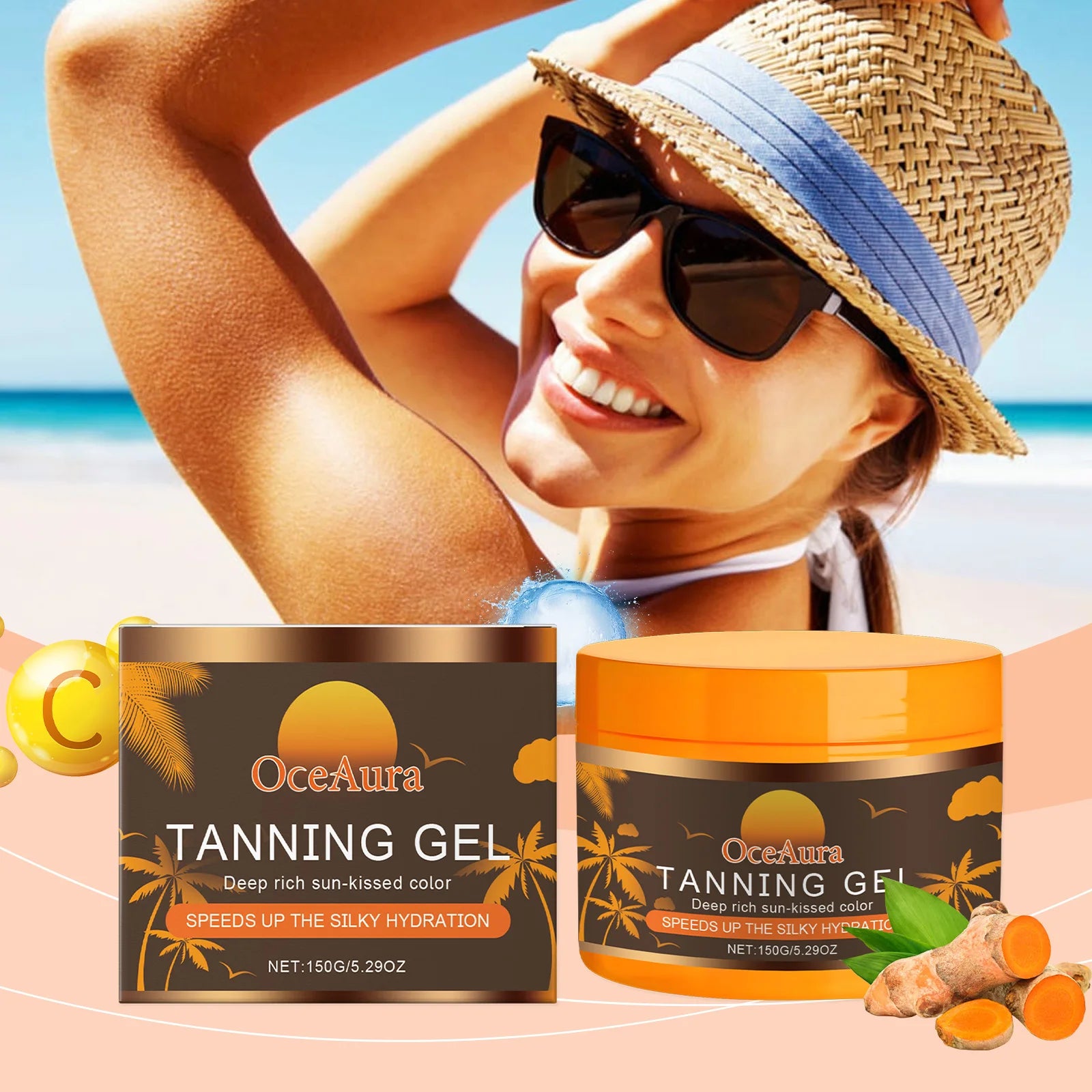 Intensive Tanning Gel Soothe Drying Redness Even Skin Tone Uv Protection Sun Tanning Oil Body Bronzer Accelerate Dark Skin Cream