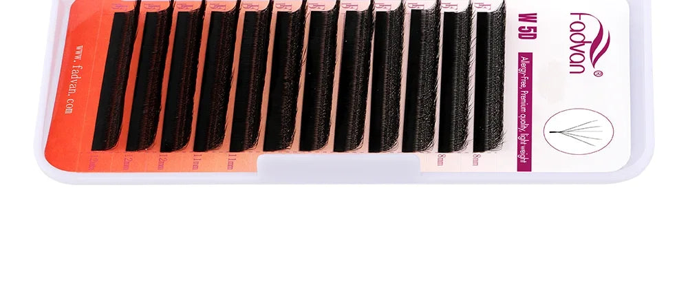 FADVAN M/L/L+/C/D Curl 3D/4D/5D W Shape Eyelash Extensions Waterproof Curling Natural Volume Lashes Soft Black False Eyelashes