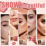 67-color multi-layered beauty book palette, a makeup book that combines eyeshadow, blush, contouring and highlighter,rich colors