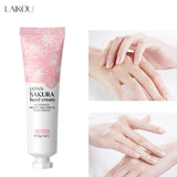 LAIKOU Sakura Hand Cream Hydrating Moisturizing Nourishing Smoothing Brightening Repairing Non‑Greasy For Dry Rough Skin 30g