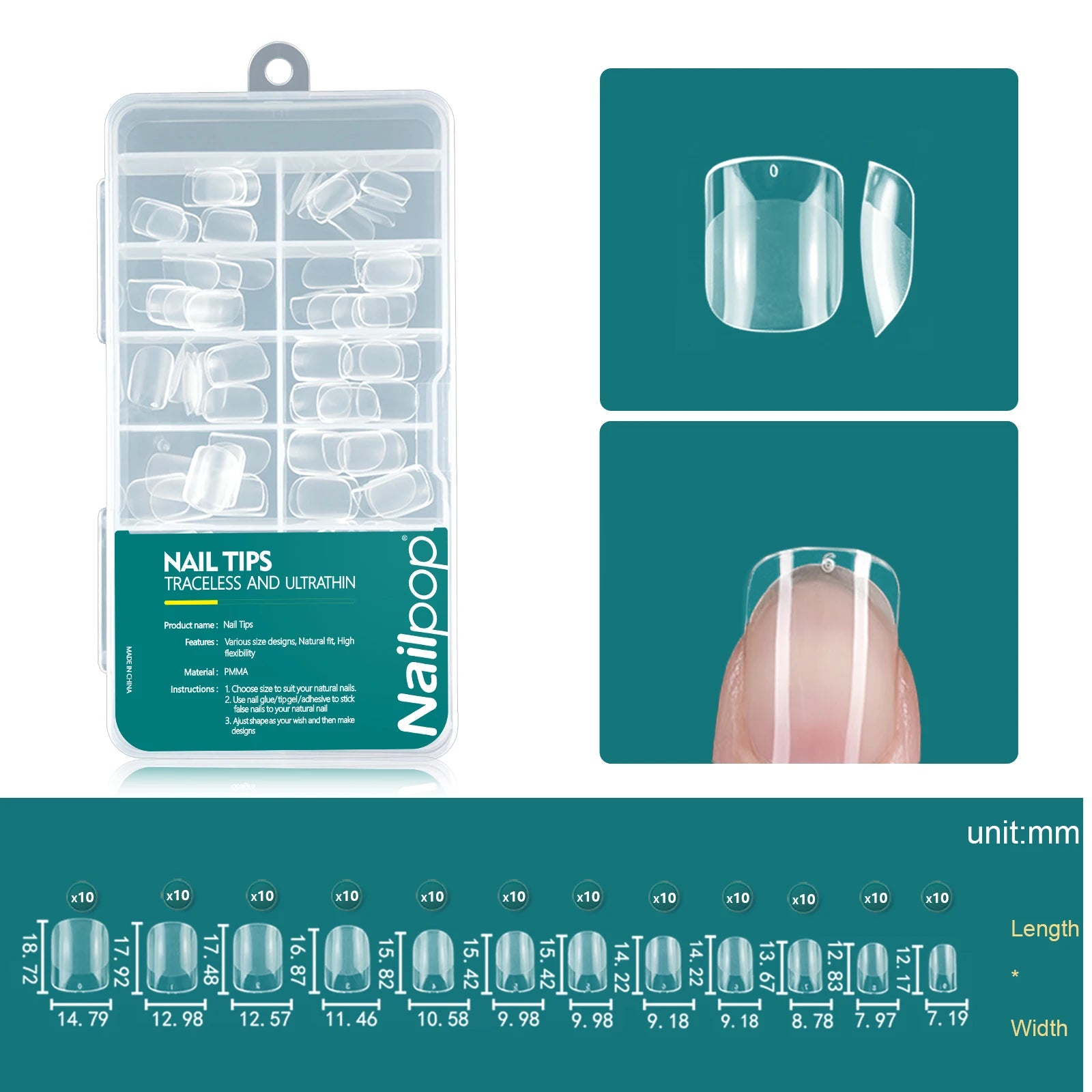 Nailpop Soft Gel Tips For Nails Acrylic Material Half Almond Artificial Nail Capsule Accessories Tool Art Salon 120pcs/box
