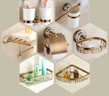 Antique Bronze Bathroom Accessories Sets Towel Shelf Towel Holder Toilet Paper Holder Rove Hook Ceramic Bathroom Products EL3100