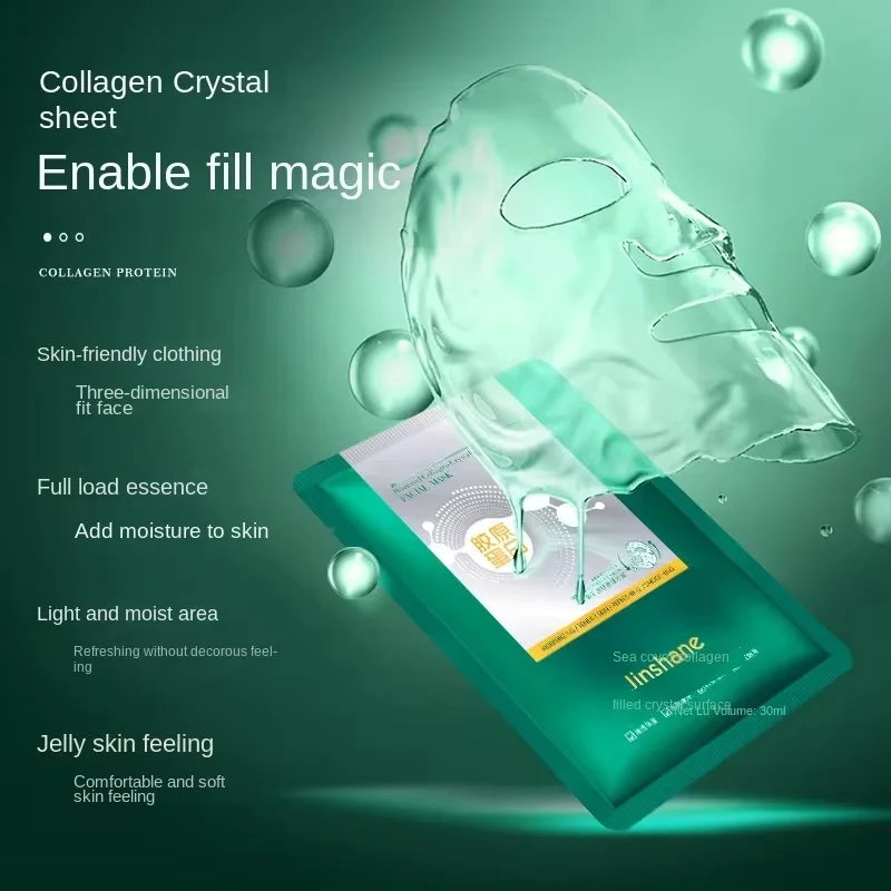 5pcs*30ml Hot Sale Seaweed Collagen Filling Crystal Mask Replenishing Fruit Jelly Skin Transparent Mask Skin Care Masque