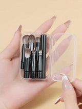 6Pcs Mini Travel Eyeshadow Makeup Brushes Set Portable Small Eye Shadow Blending Concealer Brush With Storage Case For Daily Makeup