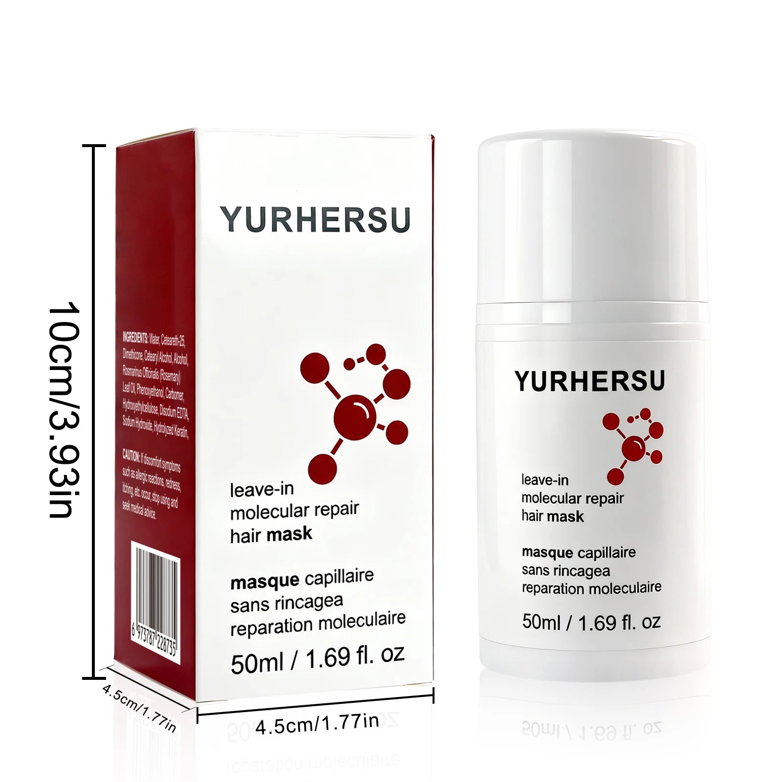 Molecular Repair Leave-In Hair Mask Keratin Peptide Reconnect Hair Bonds Strength Elasticity For Bleached Color Treated Hair