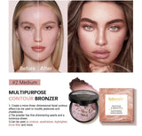 Demi Matte Natural Finish Baked Brighten Color Correcting Powder Foundation Buildable Light to Coverage Oil Control Makeup