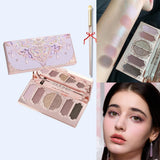 Flower Knows Swan Ballet 6 Color Eyeshadow Palette Matte Shimmer Pearl Glitter Waterproof Highly Pigmented Long Lasting Makeup